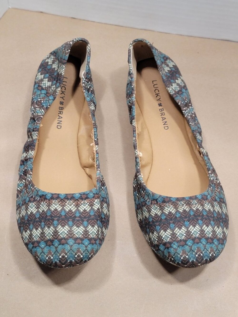 Lucky Brand Size 9 Woven Tapestry Patterned Ballet Flats, Gently Used Condition